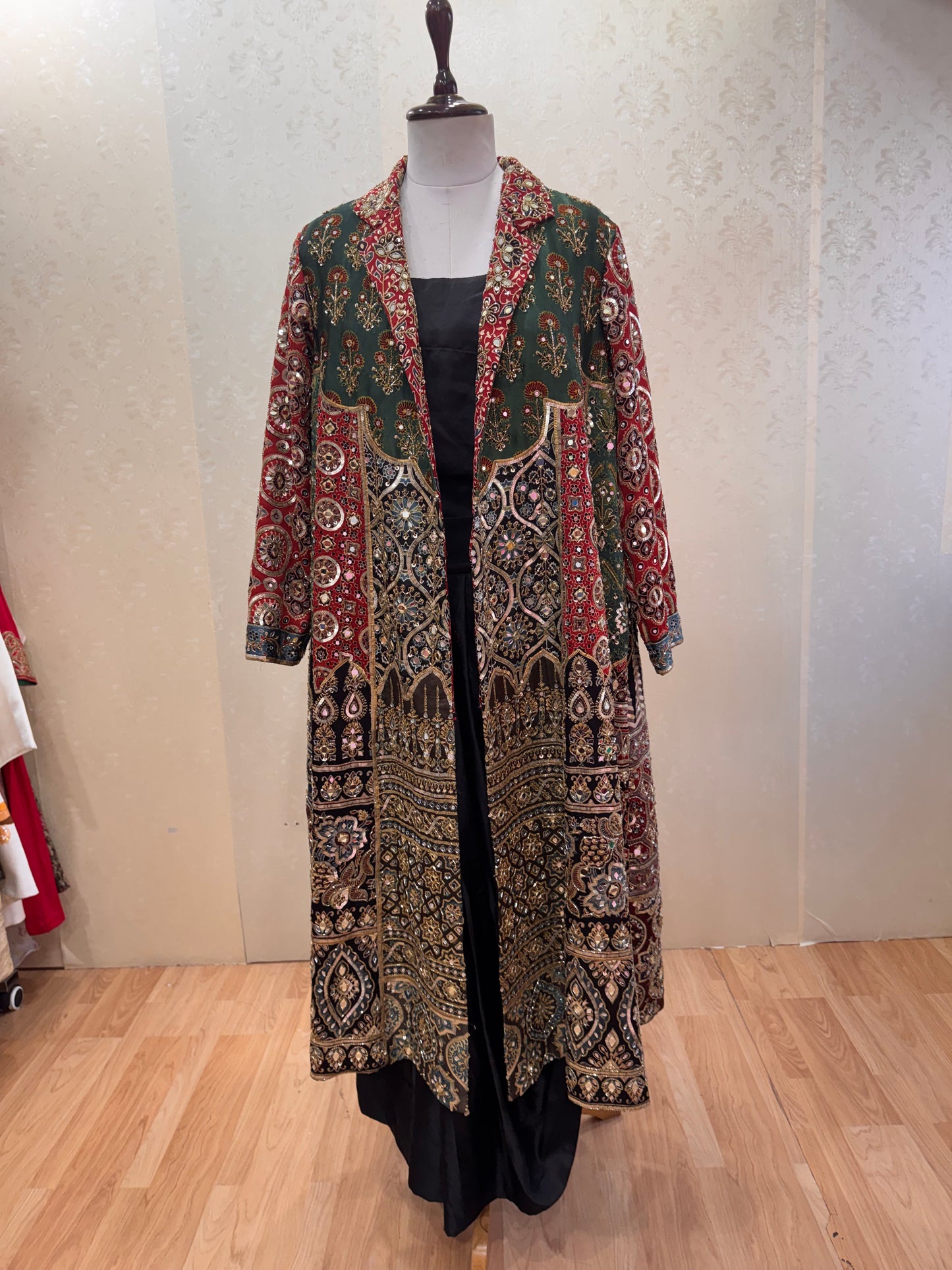 Ajrakh hand embroidered jacket