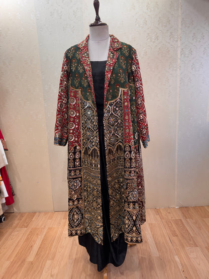 Ajrakh hand embroidered jacket