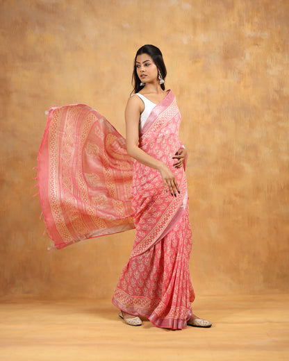 linen handloom hand block printed