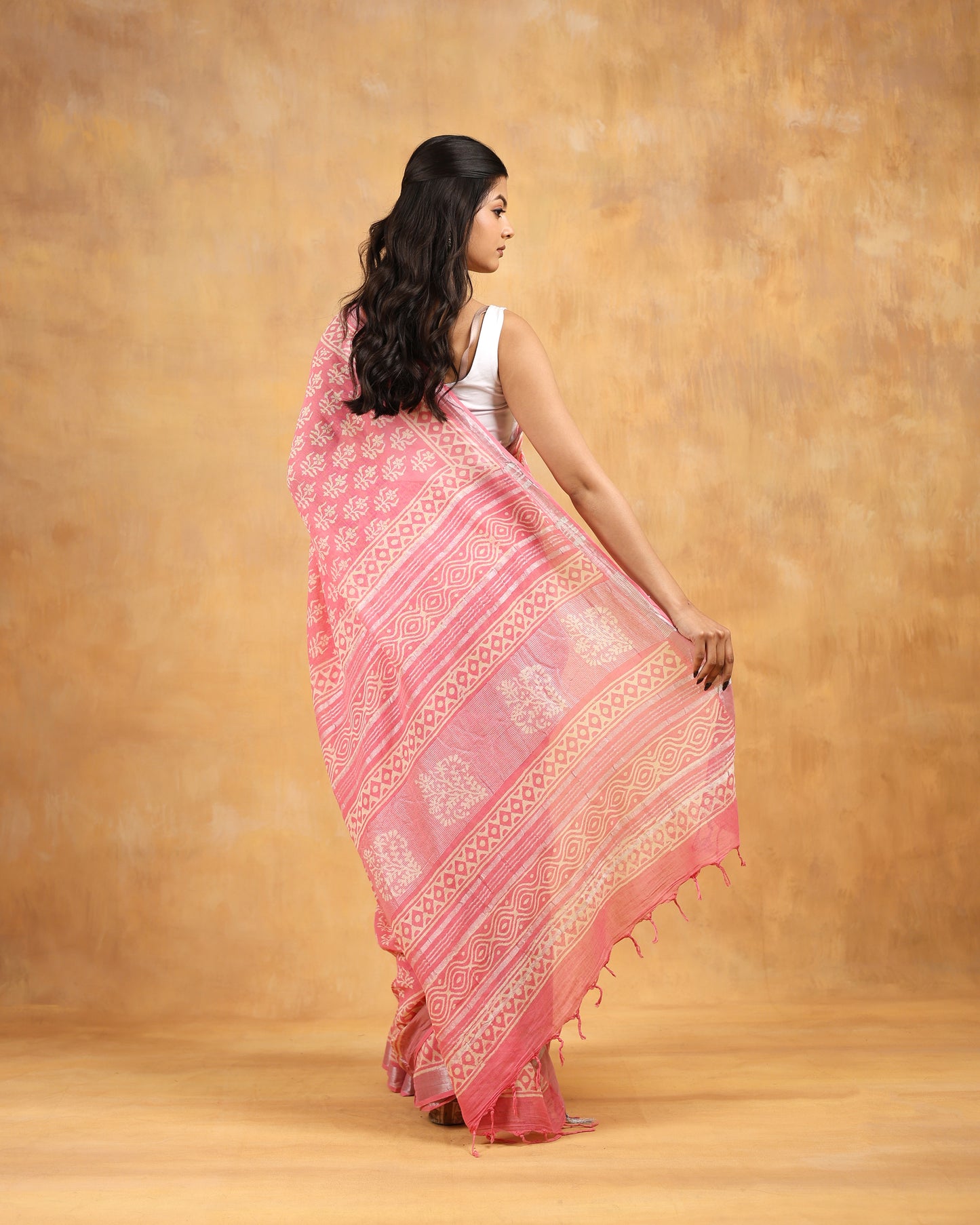 linen handloom hand block printed