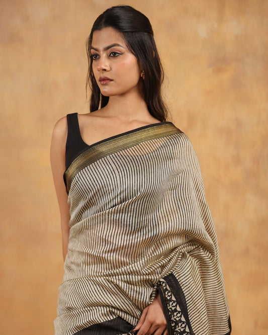 maheswari silk hand block printed saree