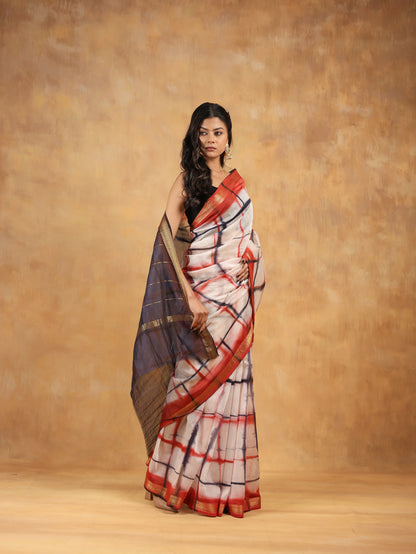 maheswari silk hand block printed saree