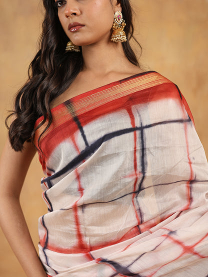 maheswari silk hand block printed saree