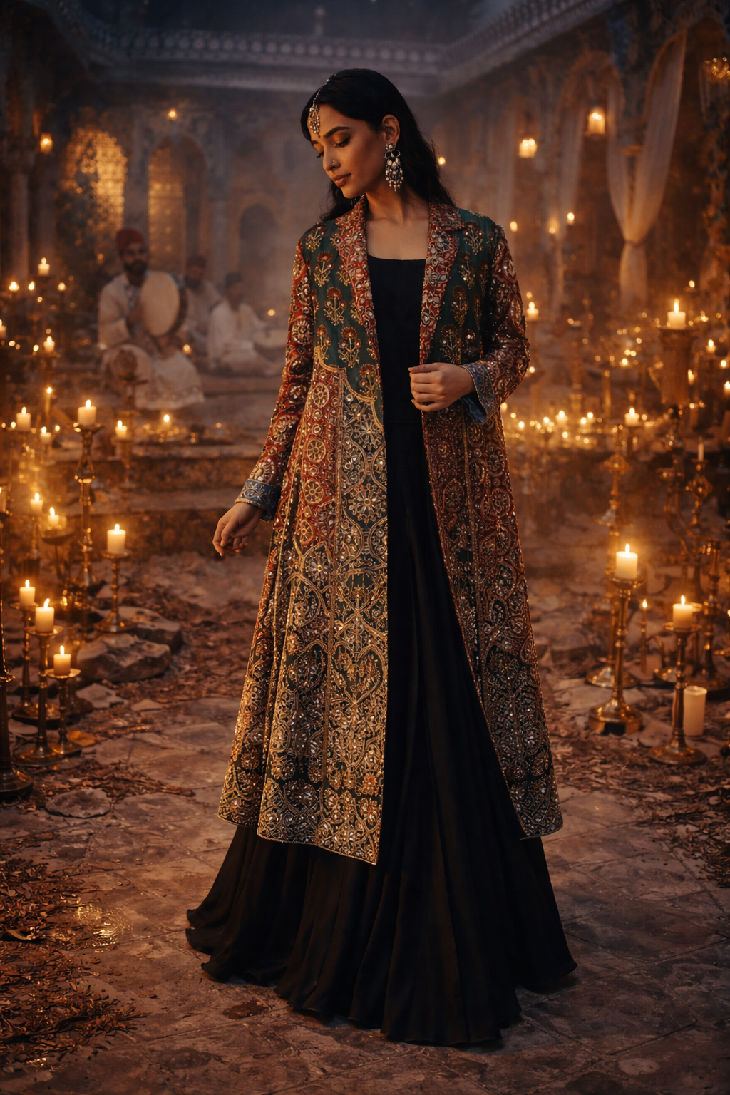 Ajrakh hand embroidered jacket