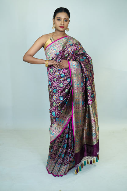 Handwoven Katan Silk Patola Banarasi Saree