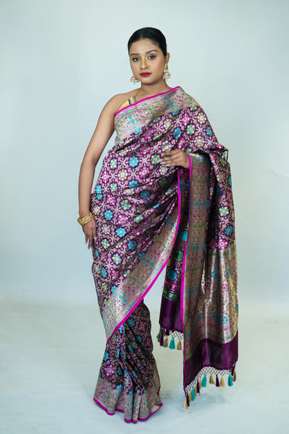 Handwoven Katan Silk Patola Banarasi Saree