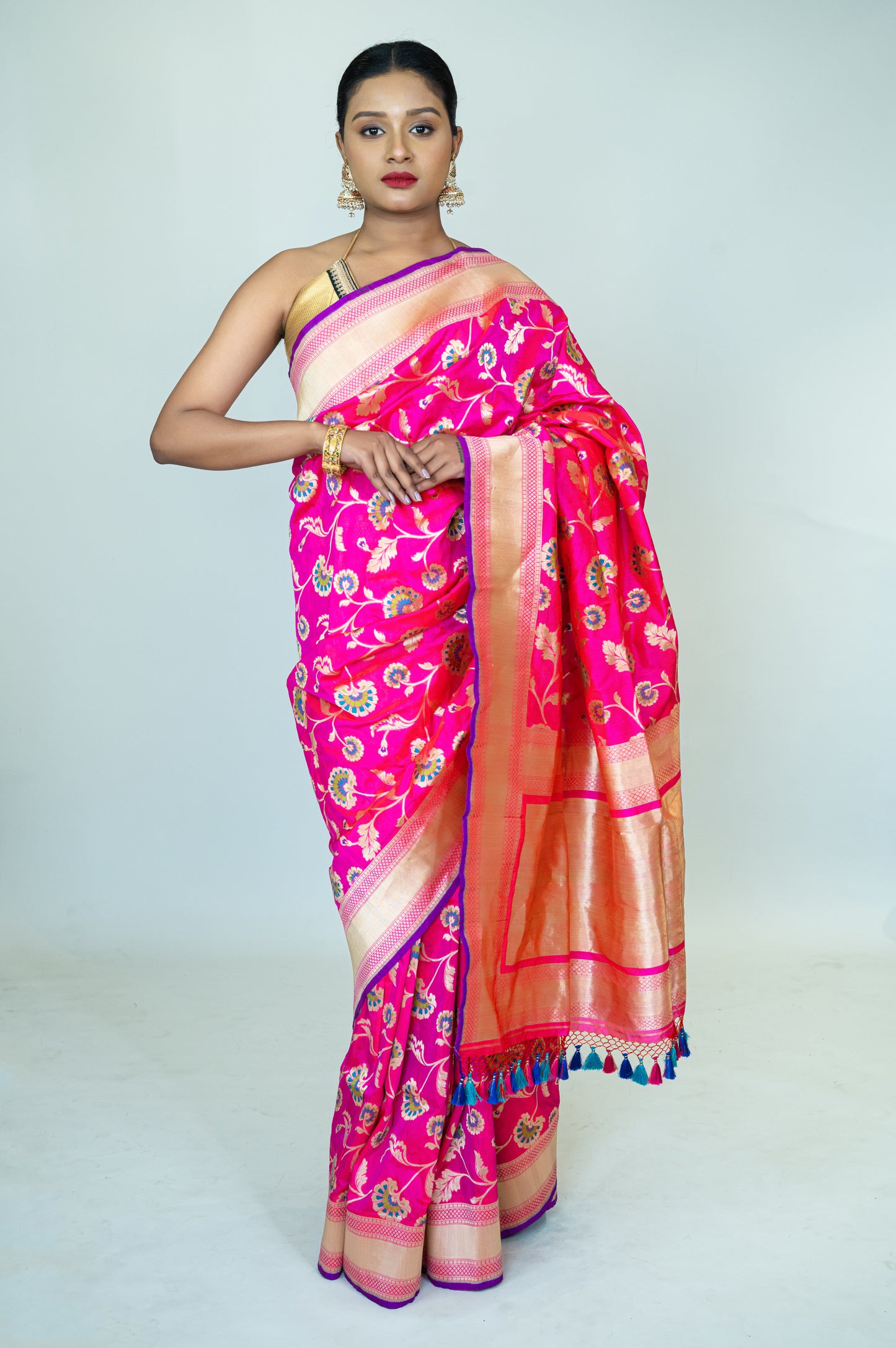 Hand-Woven Katan Silk Banarasi Saree in Pure Mulberry Silk