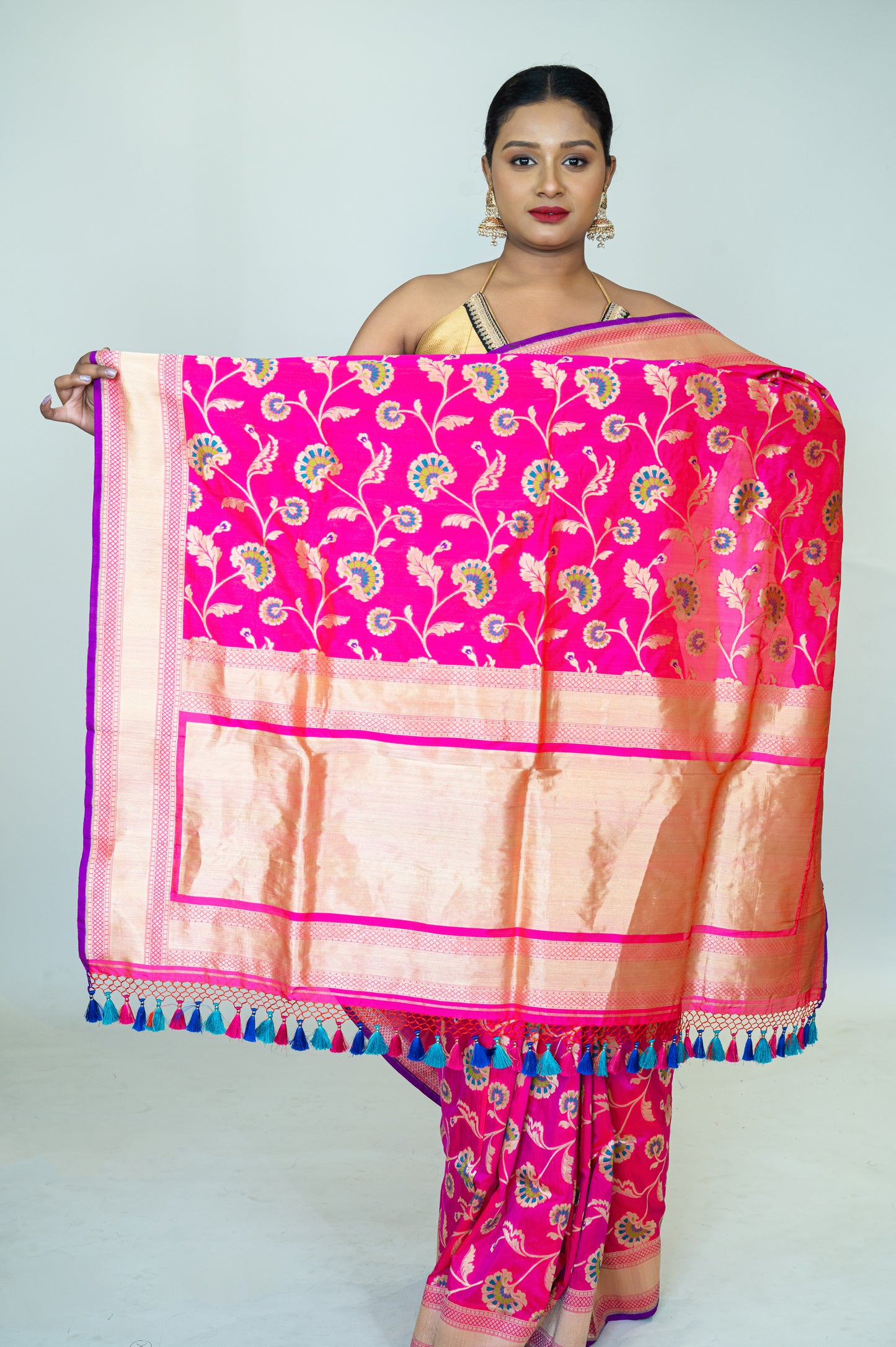 Hand-Woven Katan Silk Banarasi Saree in Pure Mulberry Silk