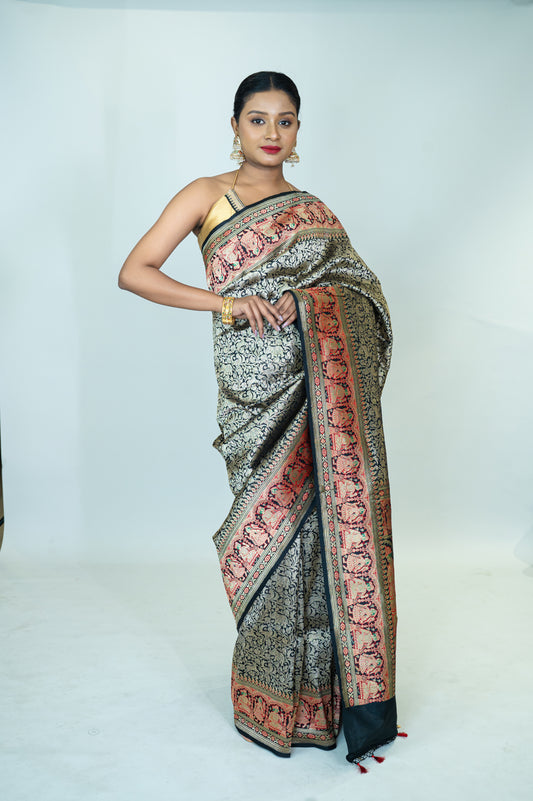 Handwoven Katan Silk Banarasi Saree