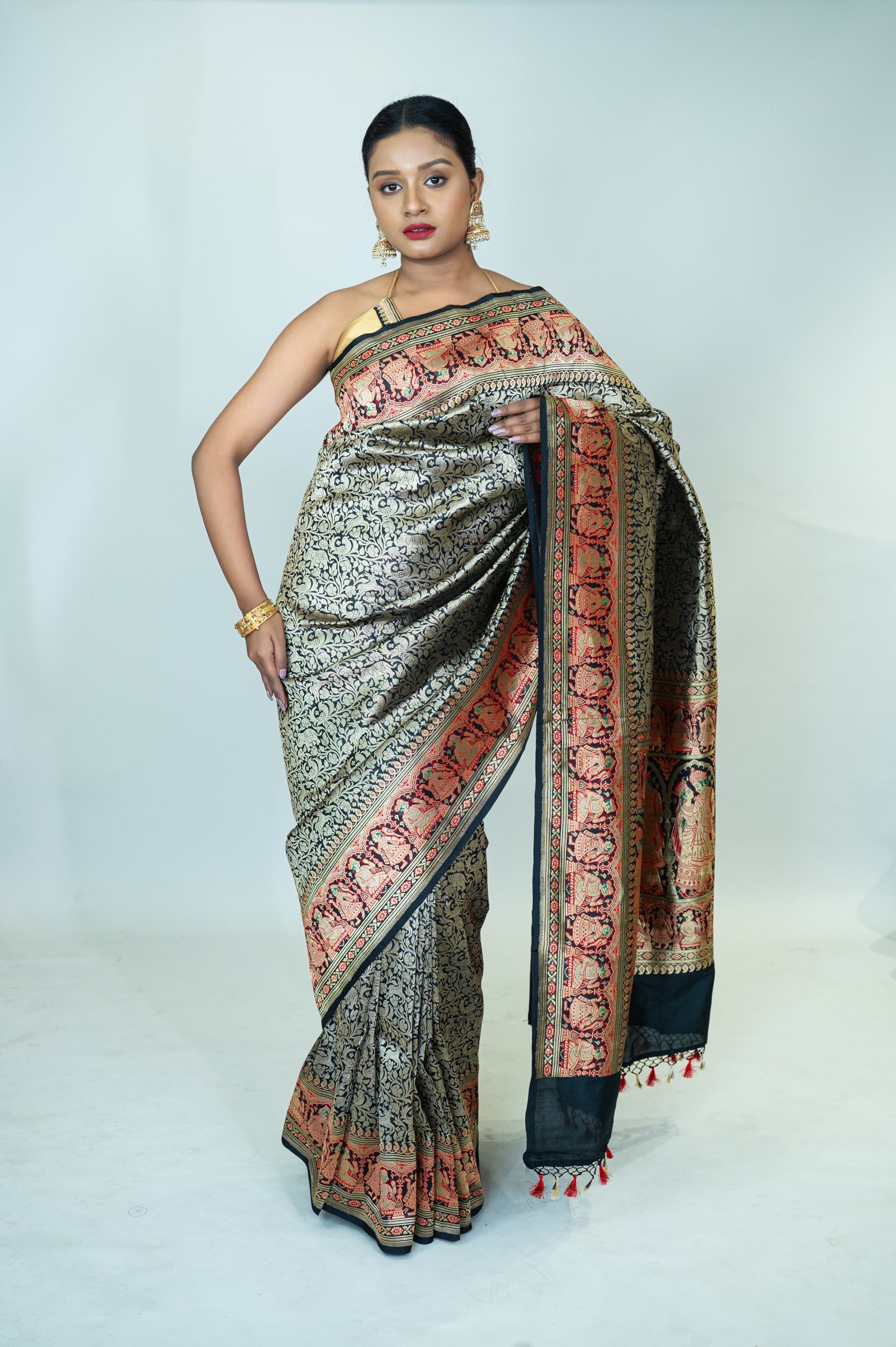 Handwoven Katan Silk Banarasi Saree