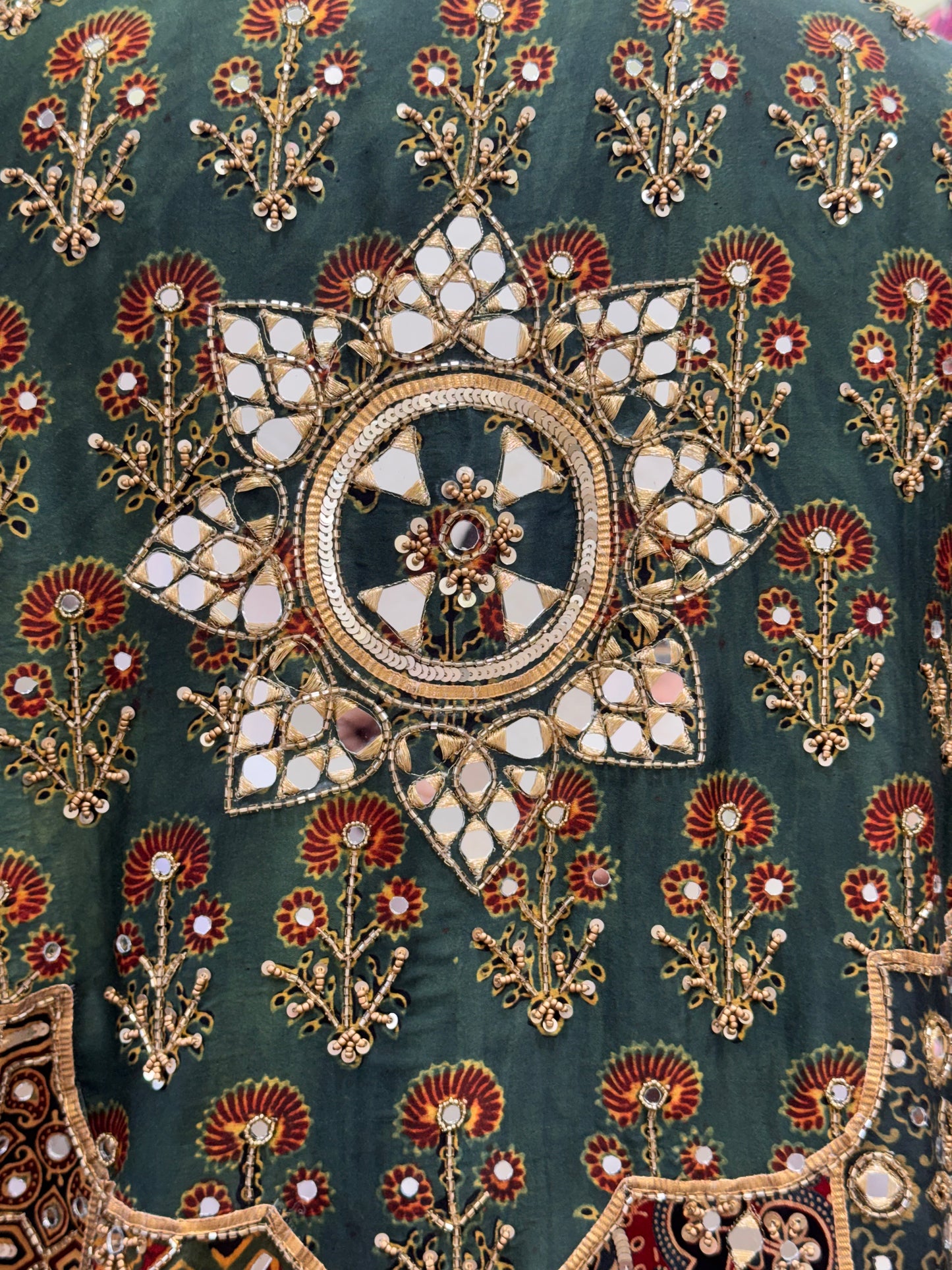 Ajrakh hand embroidered jacket