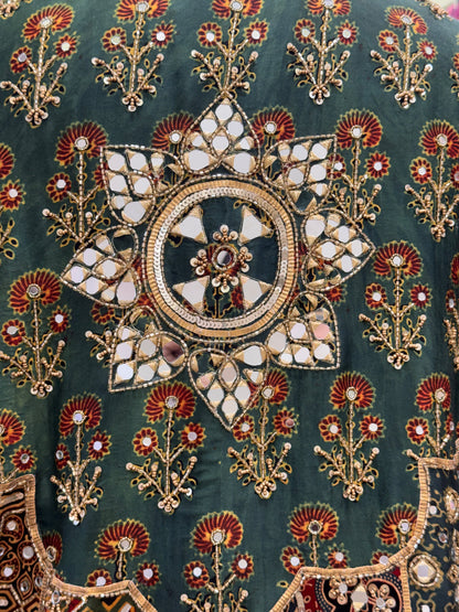 Ajrakh hand embroidered jacket